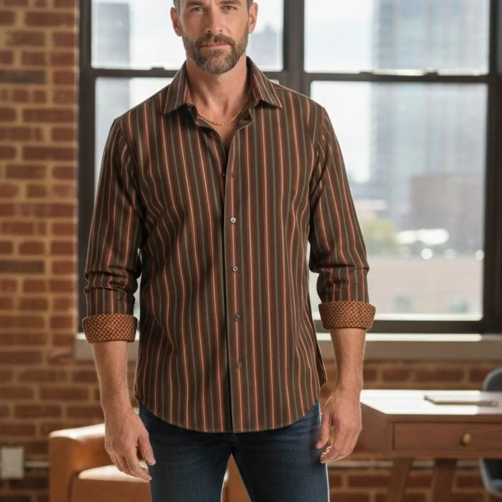Banana Republic Men’s XL Shirt Vintage Y2K‎ Contrasting Cuffs